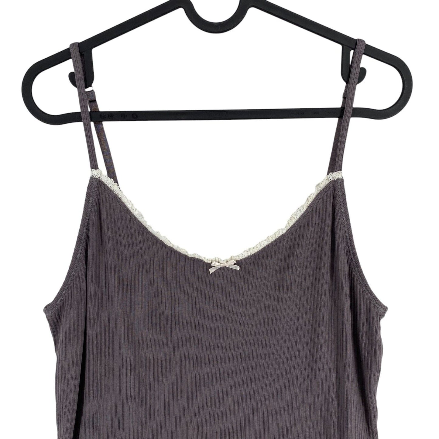 ODD MOLLY Women Grey Drop Needle Slip Tank Top Size 2 / M