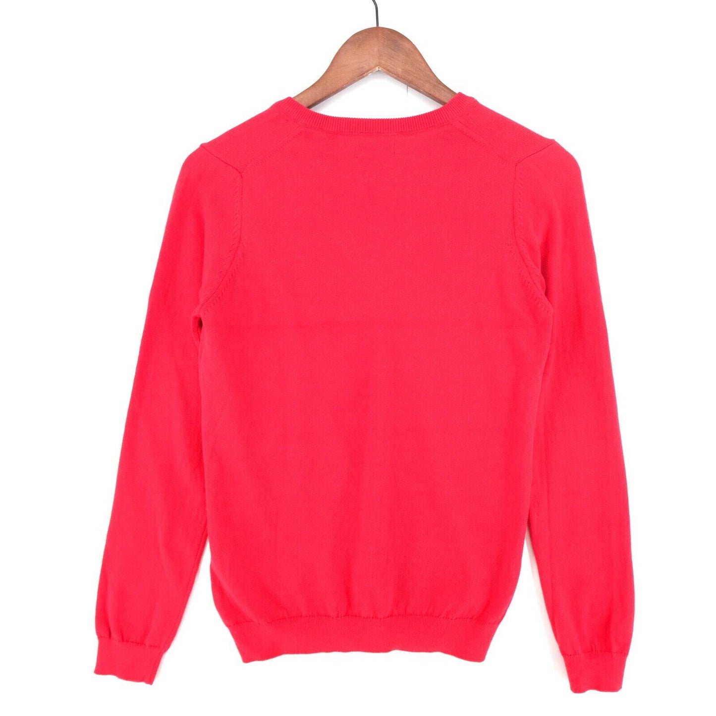 GANT Red 100% Cotton V Neck Jumper Sweater Size XS