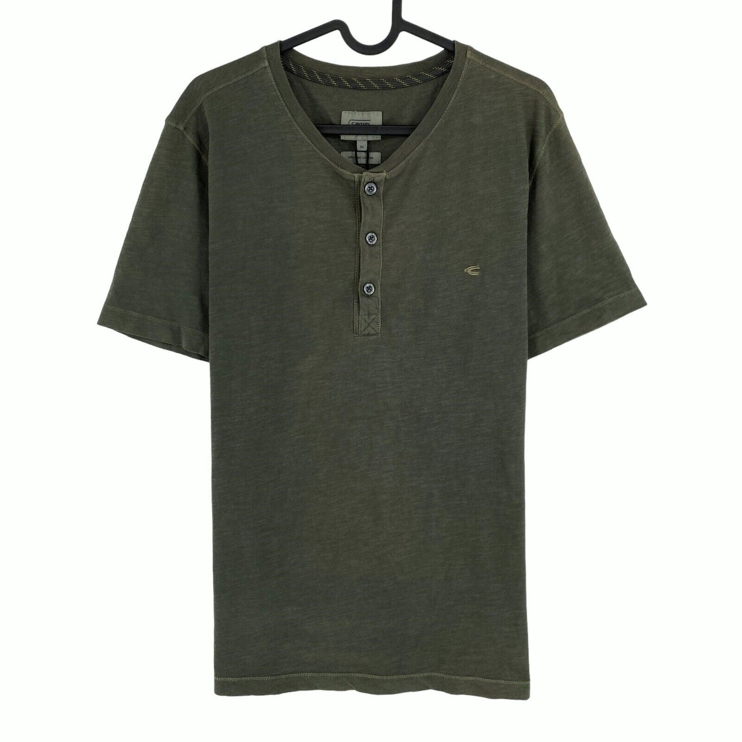 CAMEL ACTIVE Greyish Green Henley Neck T Shirt Size M