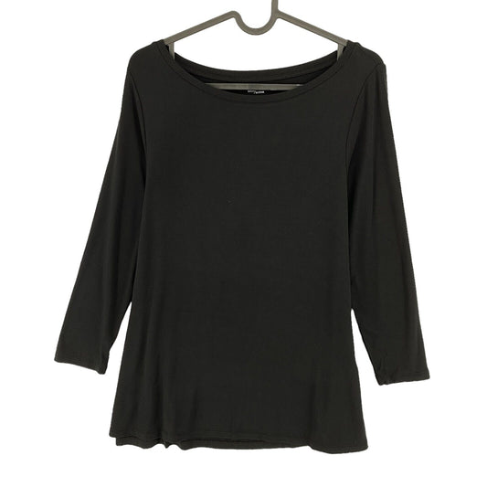 Daily Ritual Black 3/4 Sleeves Round Neck Flared Blouse Top Size S