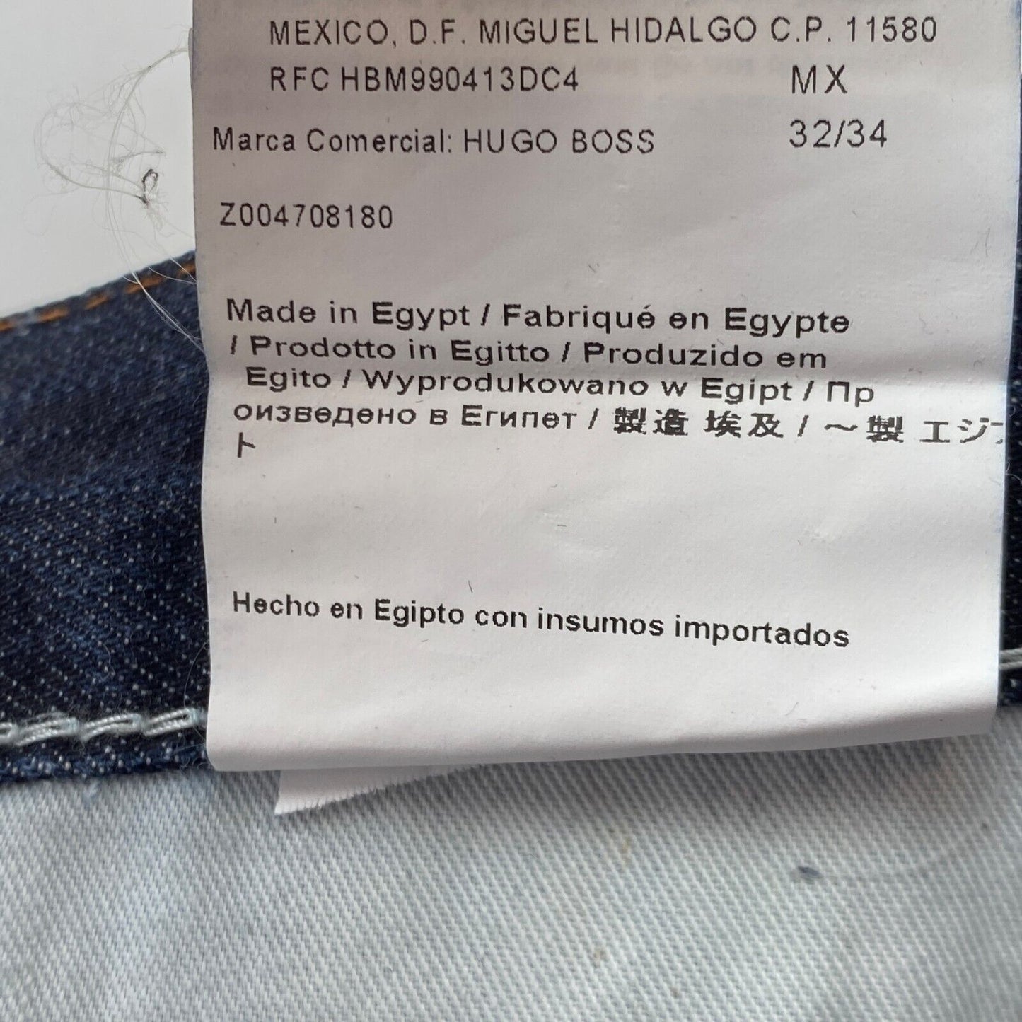 HUGO BOSS ORANGE LABEL Dark Blue Regular Straight Fit Jeans W32 L34