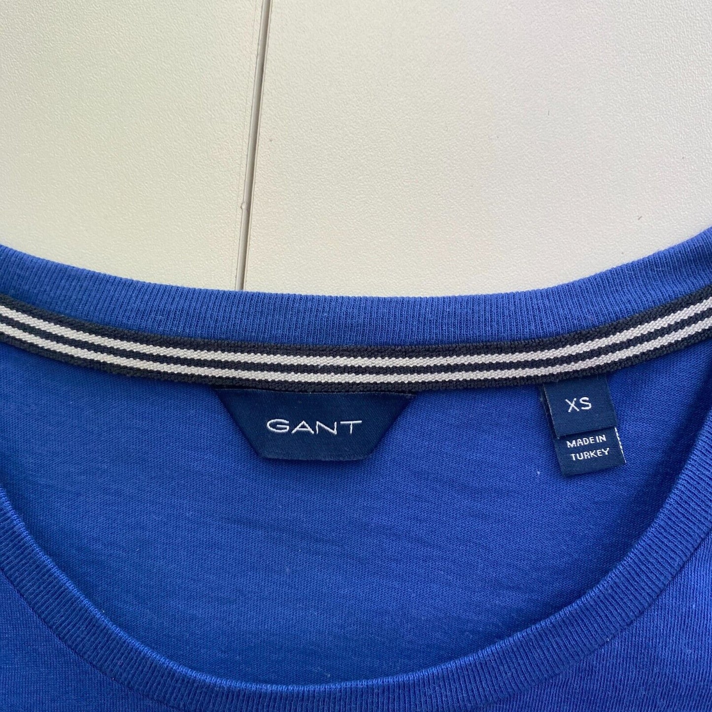 GANT Women Navy Blue Logo Crew Neck T Shirt Size XS