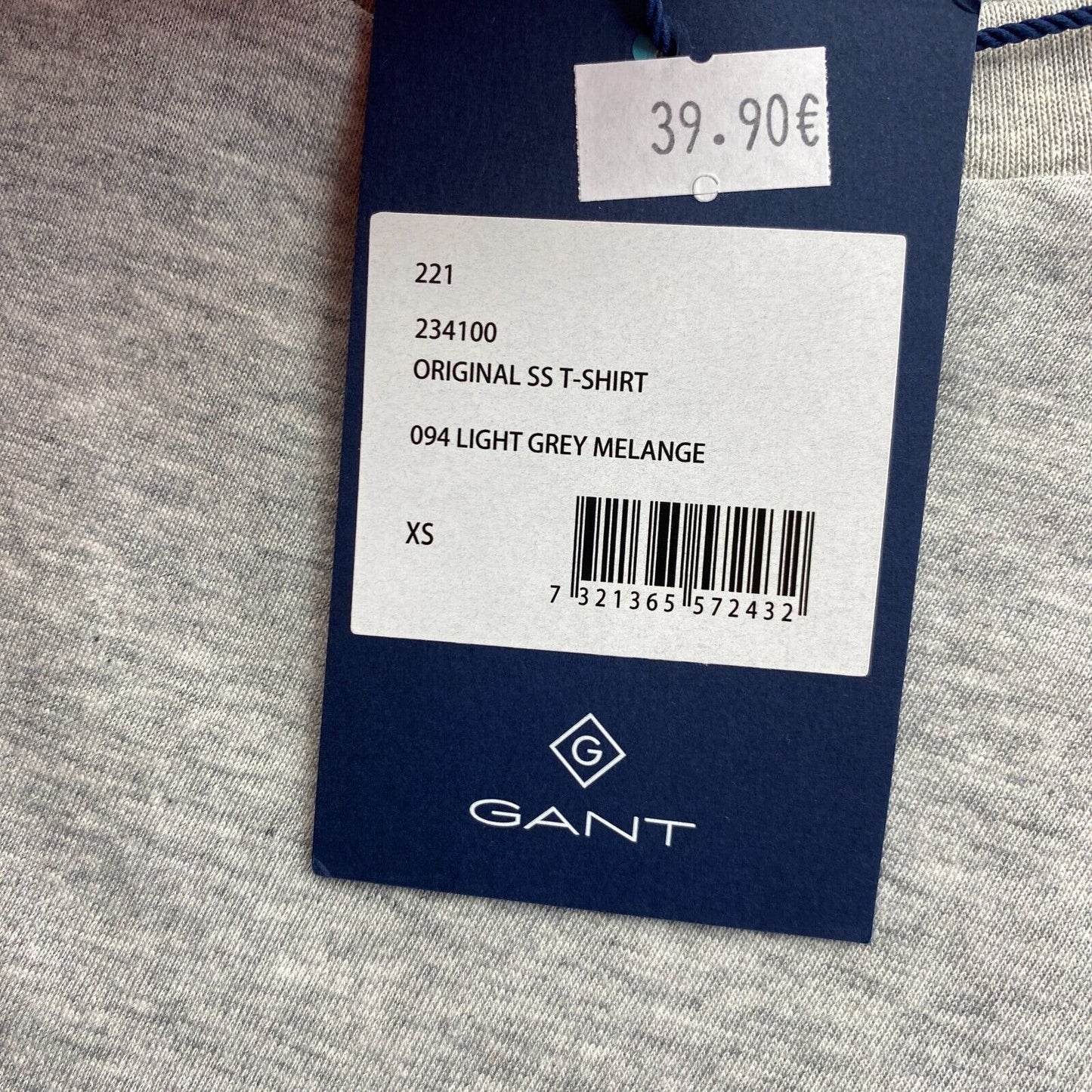 GANT Grey Original Crew Neck T Shirt Size XS