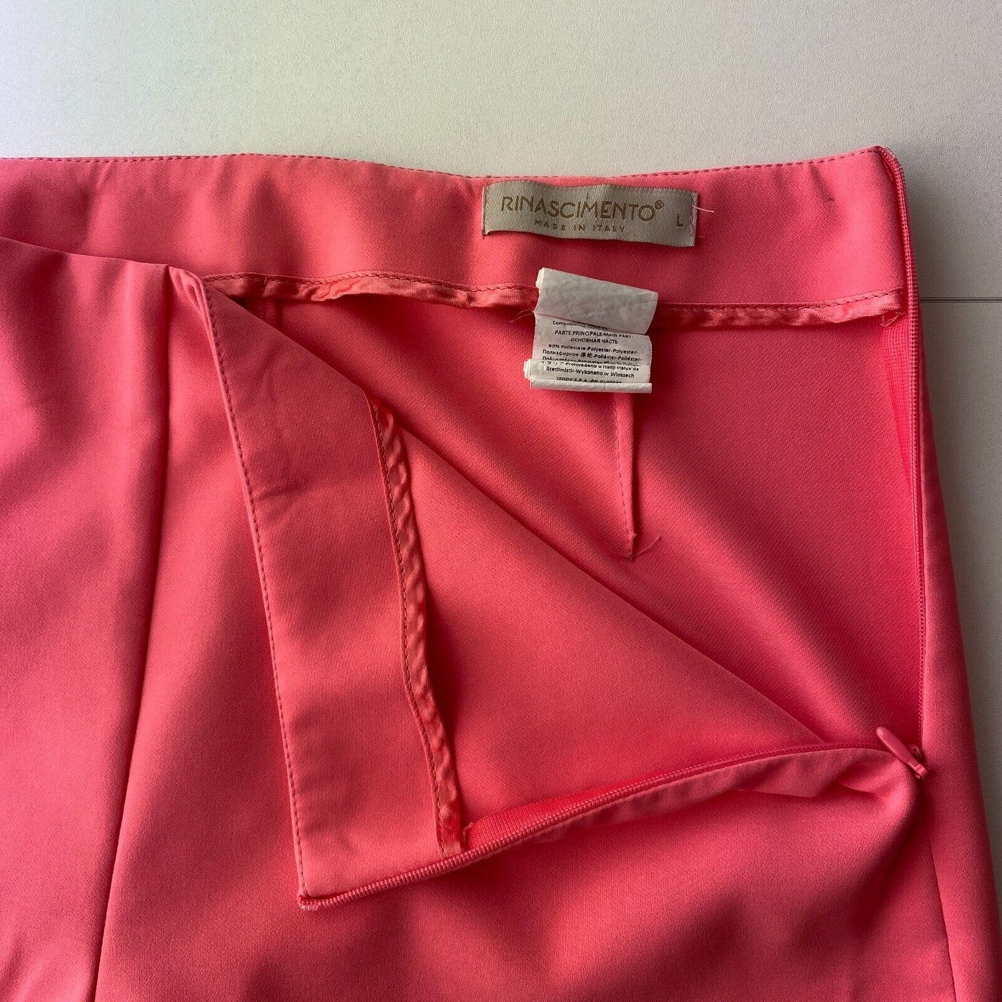 RINASCIMENTO Women Pink Regular Straight Fit Capri Dress Trousers Size L W30