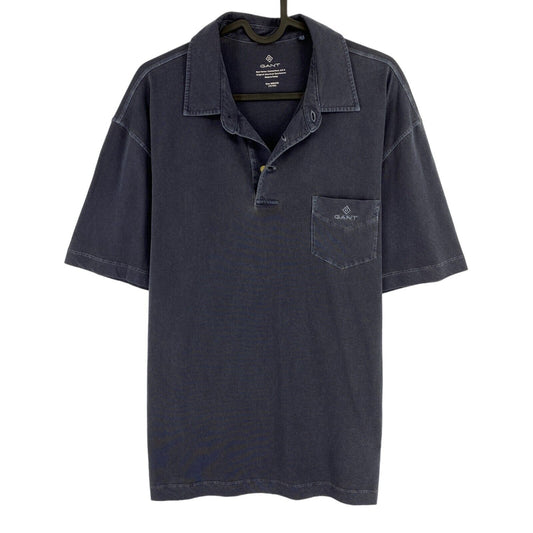 GANT Navy Blue Sun Faded Jersey Rugger Polo Shirt Size M