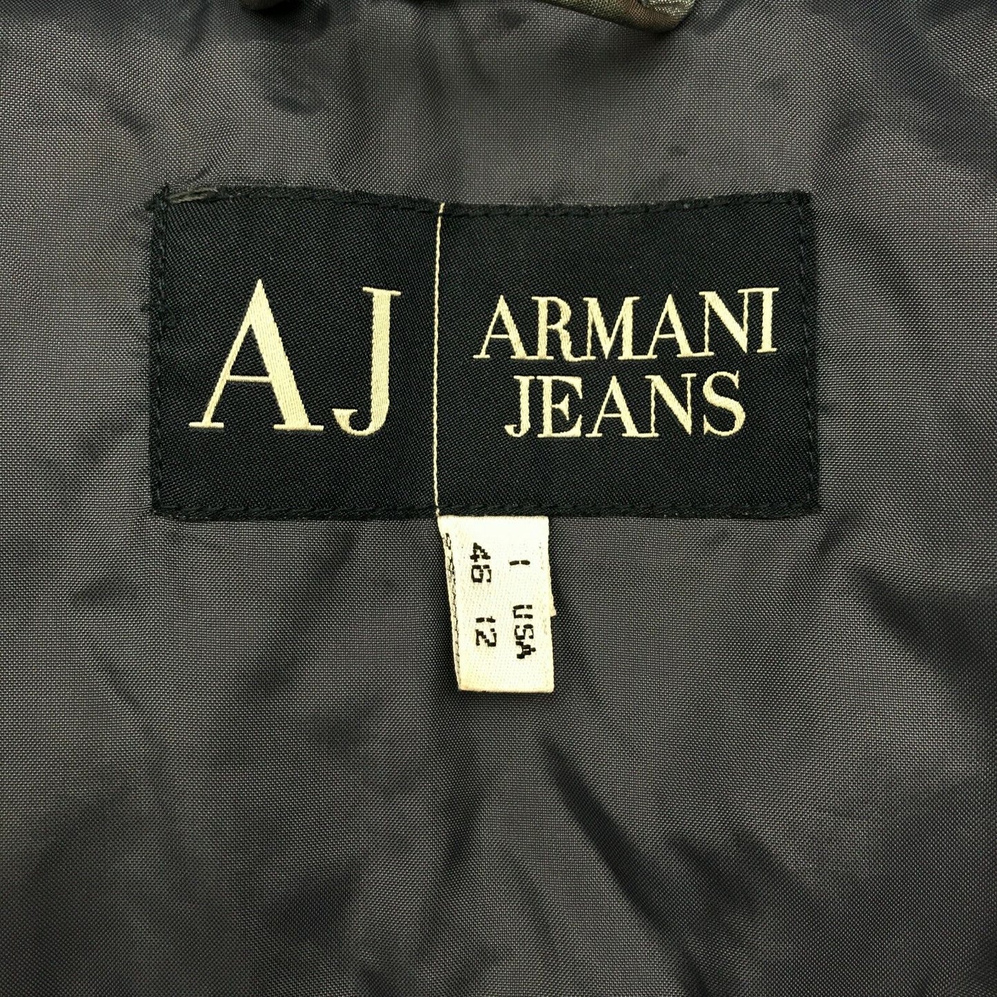 ARMANI JEANS Veste en duvet en mélange de coton matelassé gris Taille 46 UK 16 US 12