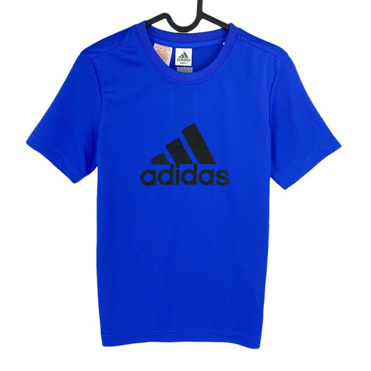 Adidas Climalite Youth Boys Blue Logo Crew Neck T-shirt Taille 11-12 ans