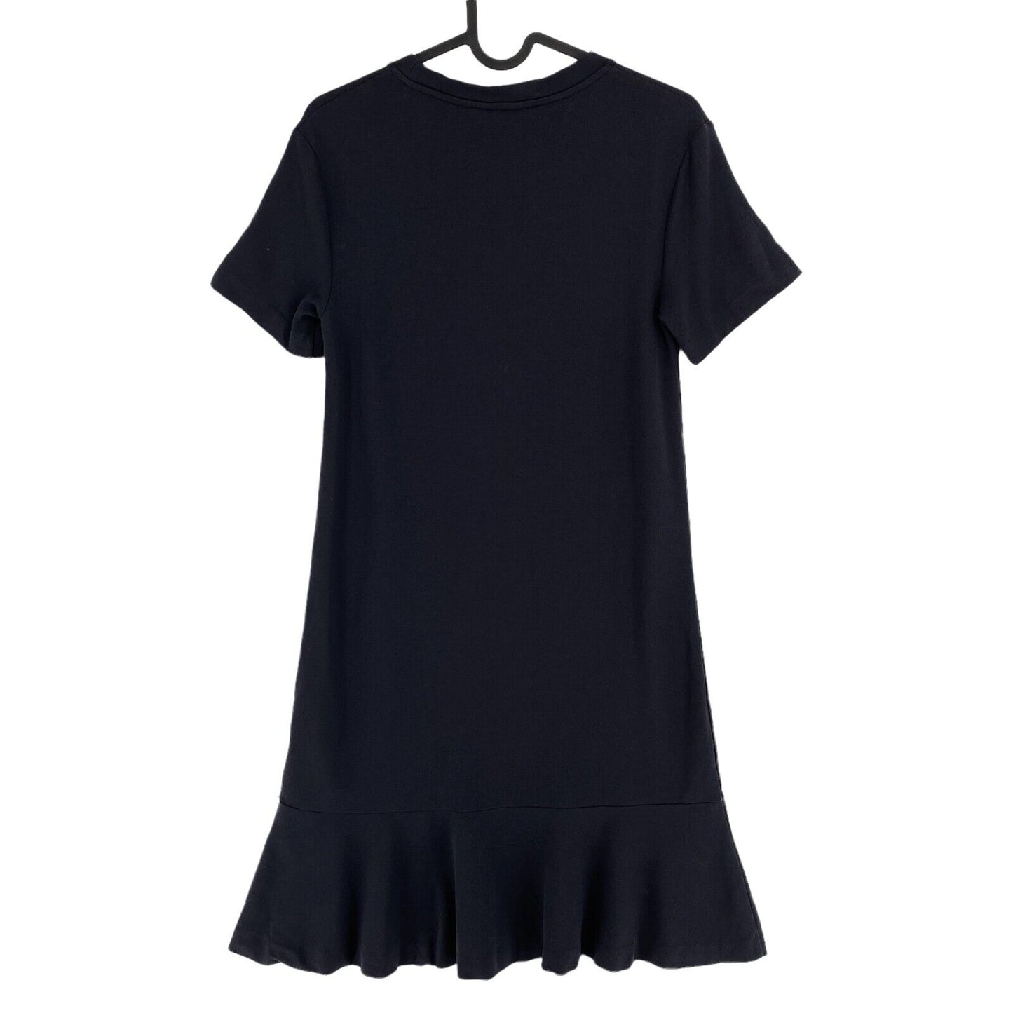 GANT Navy Blue Jersey Flounce Detail A Line Short Sleeves Dress Size S