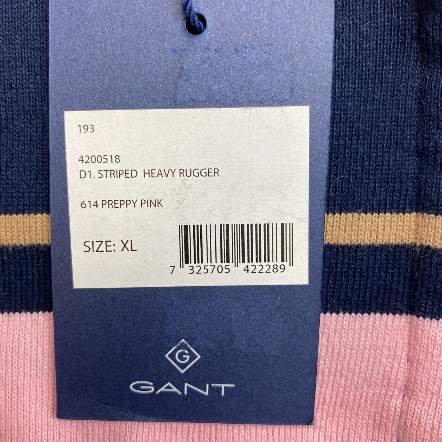 GANT Pink Striped Heavy Rugger Sweater Jumper Size XL