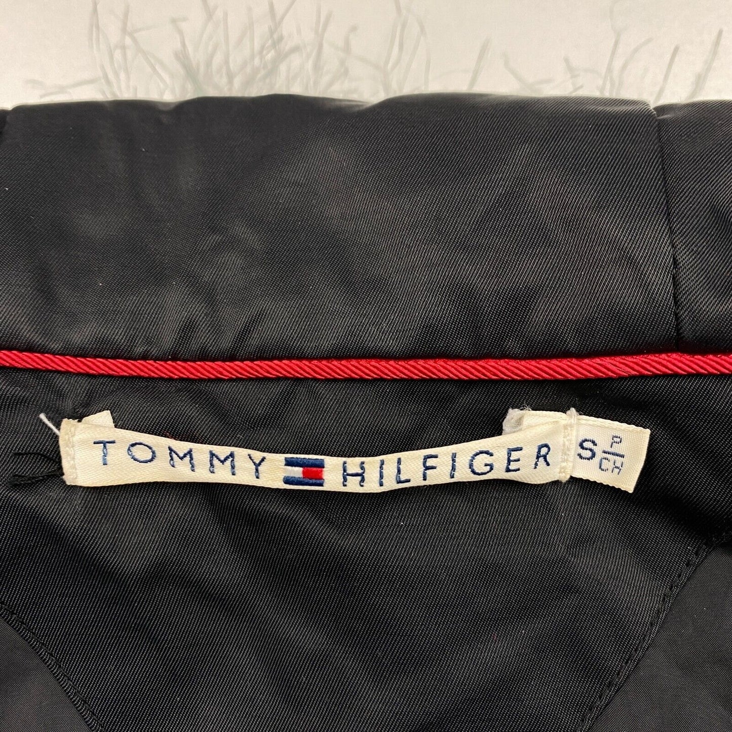 TOMMY HILFIGER Black Cotton Blend Hooded Padded Down Puffer Jacket Coat Size S