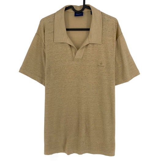 GANT Brown Linen Rugger Polo Shirt Size L