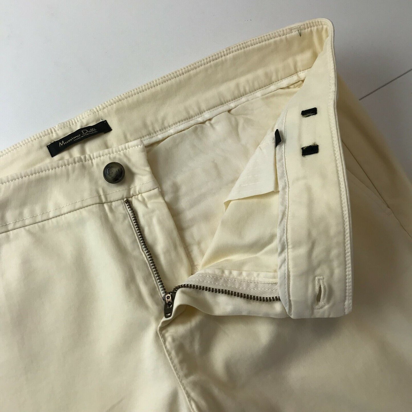 Massimo Dutti Women Beige Slim Fit Trousers Size EUR 42 US 10 W32