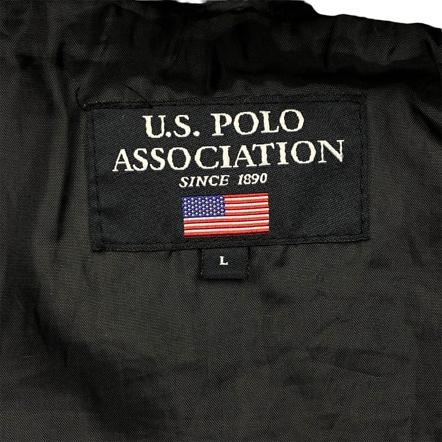 U.S. POLO ASSOCIATION Black Hooded Jacket Size L