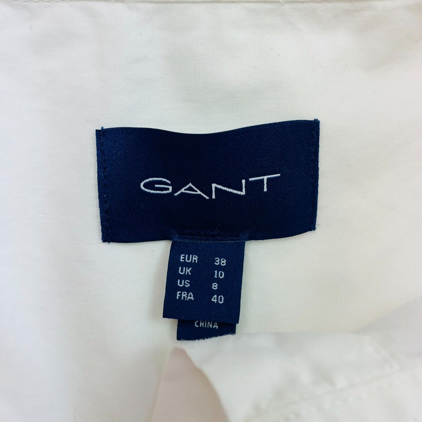 GANT White Solid Cotton Shirt Size EU 38 UK 10 US 8