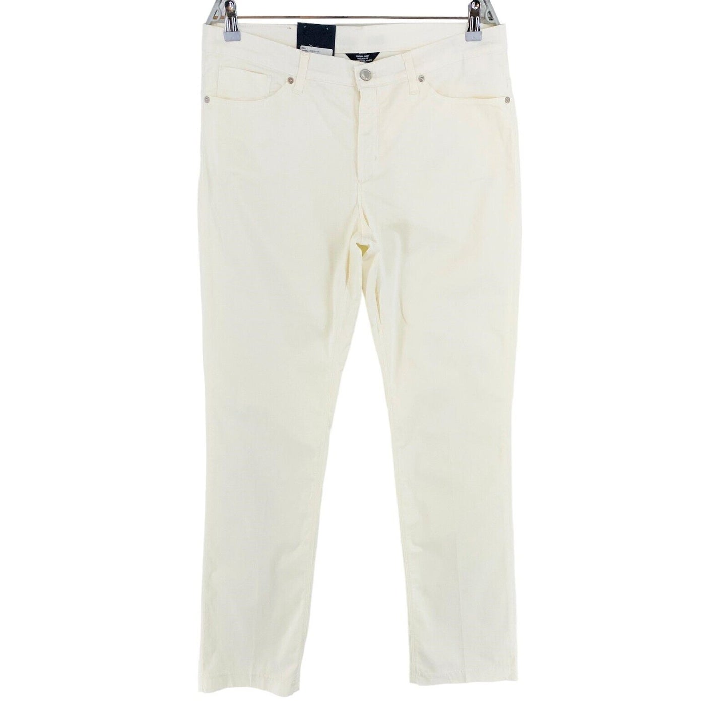 GANT Women White Dawn Cotton Satin Pants Trousers Size W34 L34