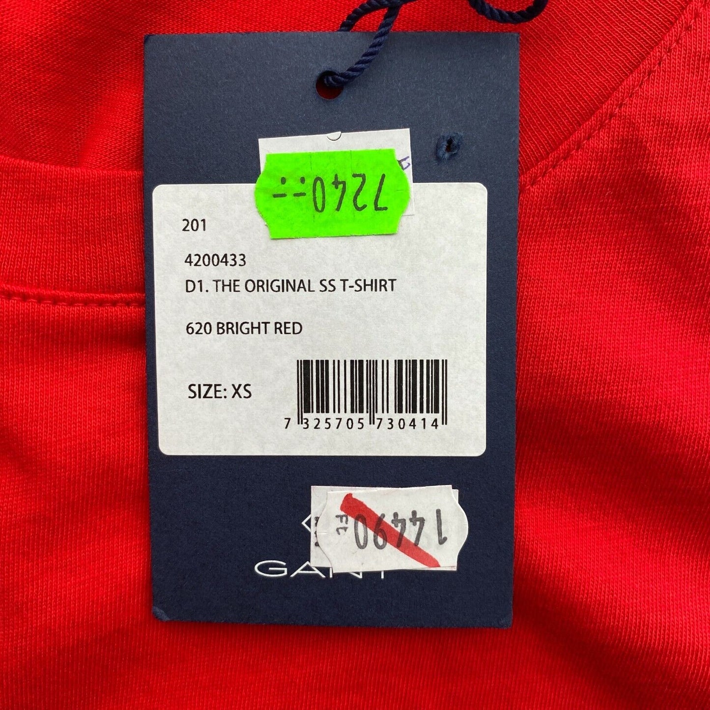 GANT Red Original Crew Neck T Shirt Size XS