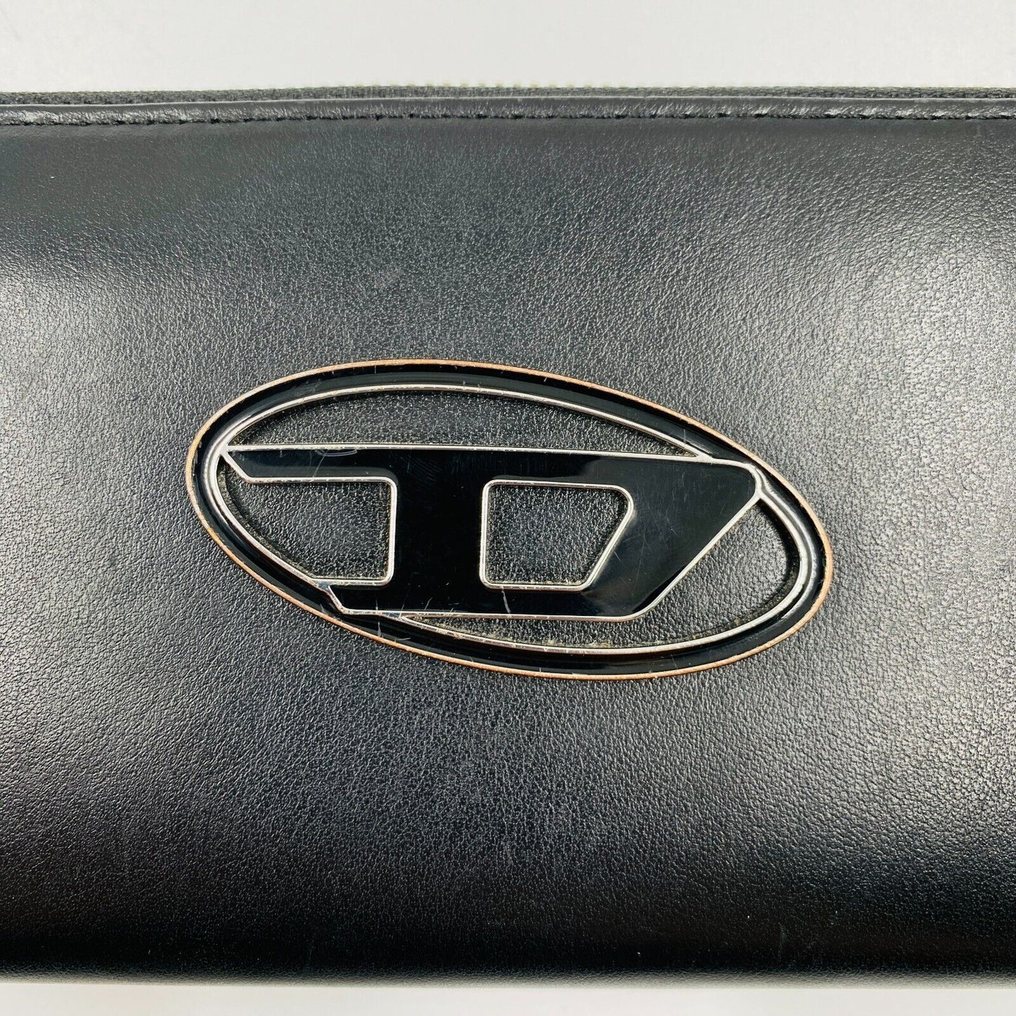 DIESEL Black Women Zip Around Logo Leather Wallet