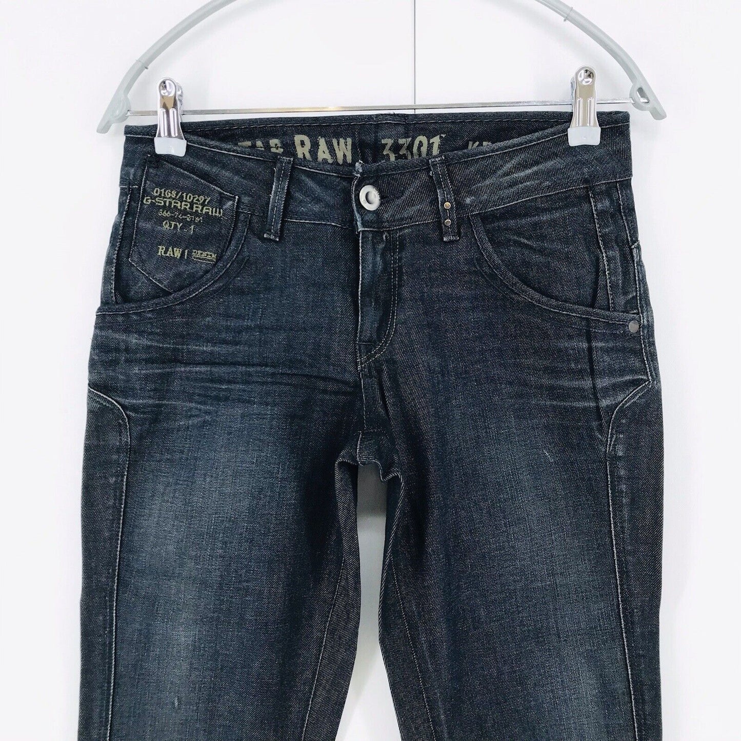 G-STAR RAW JAXON Femme Jean Skinny Bleu Foncé W27 L32 Fabriqué En Italie