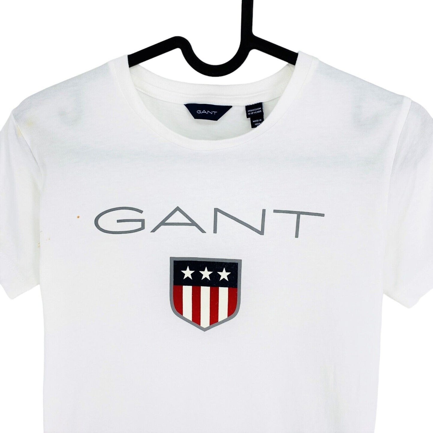 GANT Boys White Retro Shield Crew Neck T-Shirt Size 11-12 Years 146/152 cm