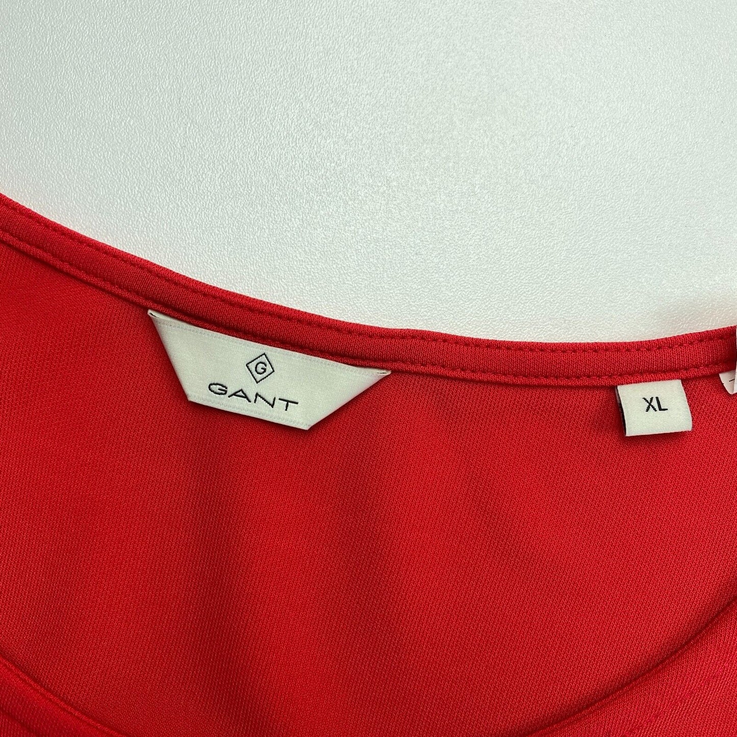 GANT Robe trapèze rouge à manches longues et col rond Taille XL