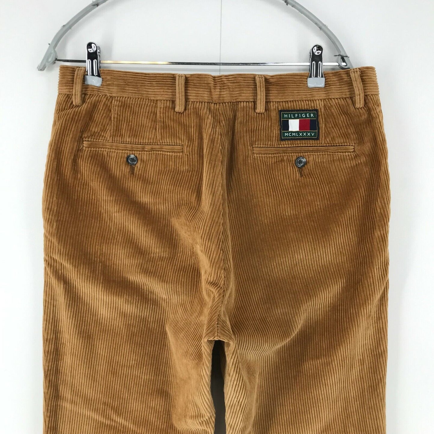 Tommy Hilfiger Brown Regular Tapered Fit Corduroy Trousers Size W32