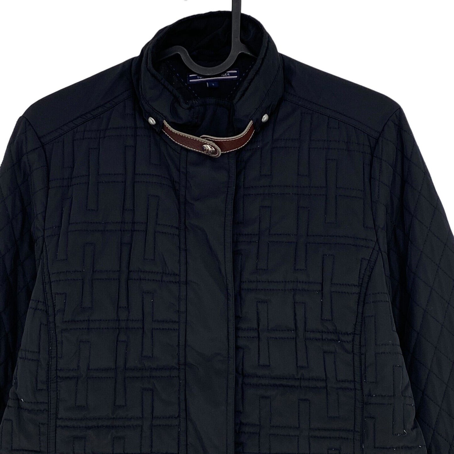 TOMMY HILFIGER Black Quilted Over Coat Jacket Size S