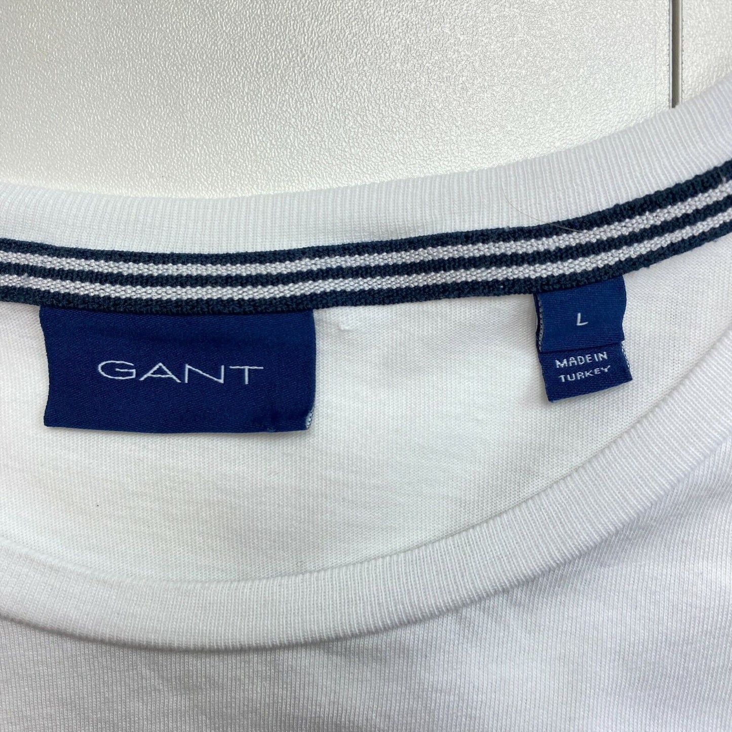 GANT White Logo NH Crew Neck T Shirt Size L