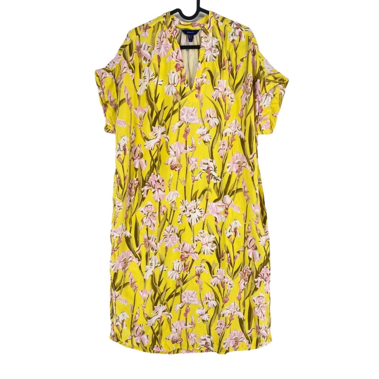 GANT Women Yellow Relaxed Iris Print Caftan Dress Size EU 32 UK 4 US 2