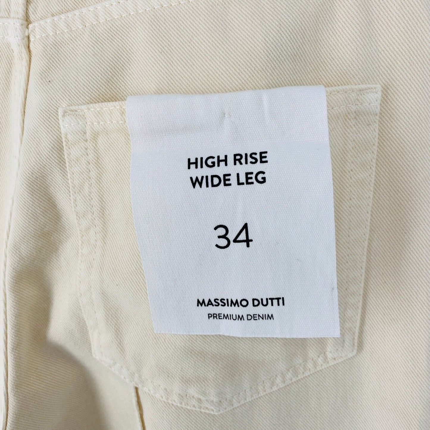 MASSIMO DUTTI Women Beige High Rise Relaxed Wide Leg Fit Jeans Size EUR 34 W26