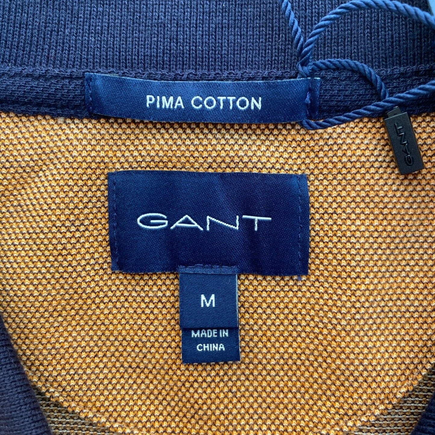 GANT Dark Orange 4-Col Oxford Pique Rugger Polo Shirt Size M