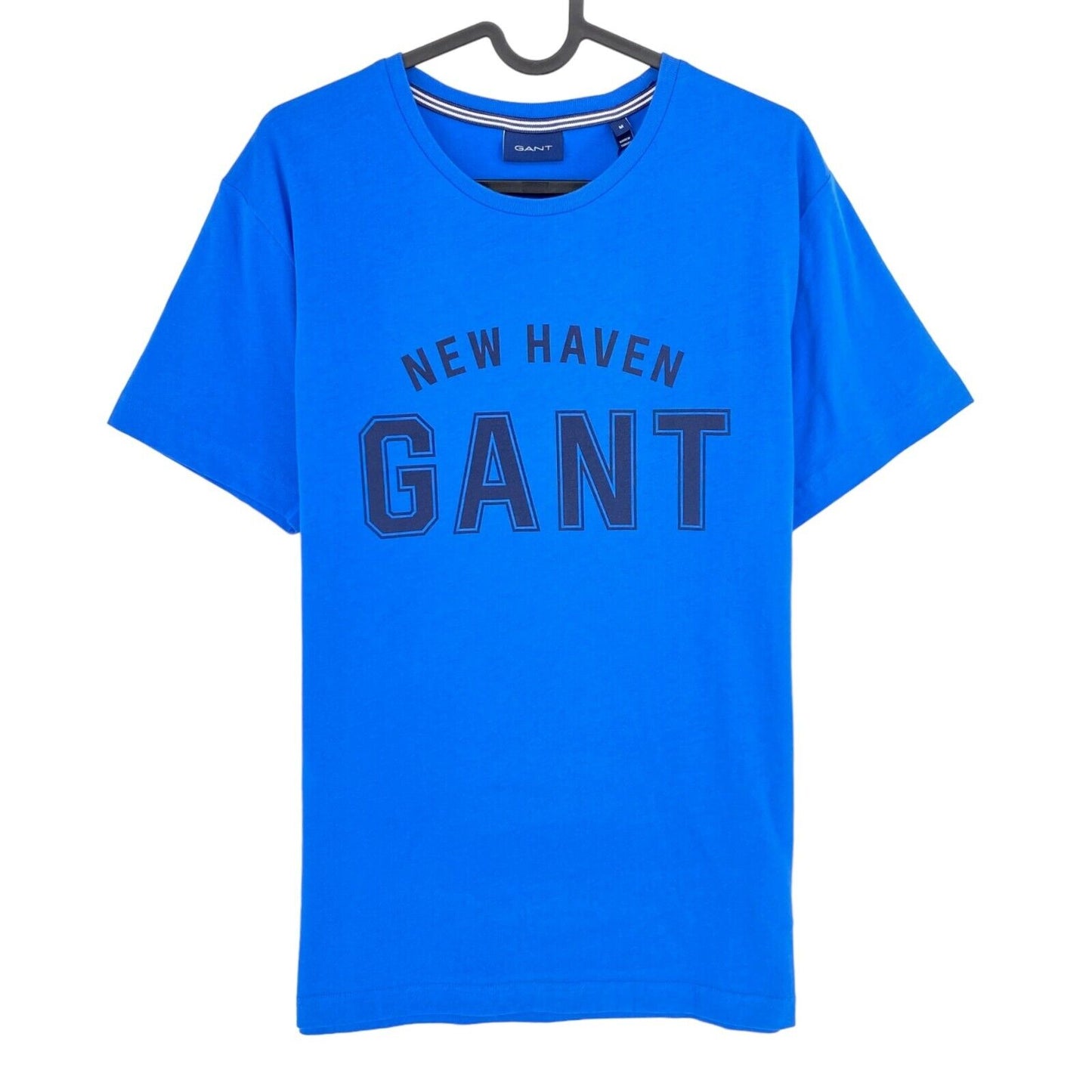 GANT T-Shirt mit Rundhalsausschnitt und Logo, Blau, Größe M