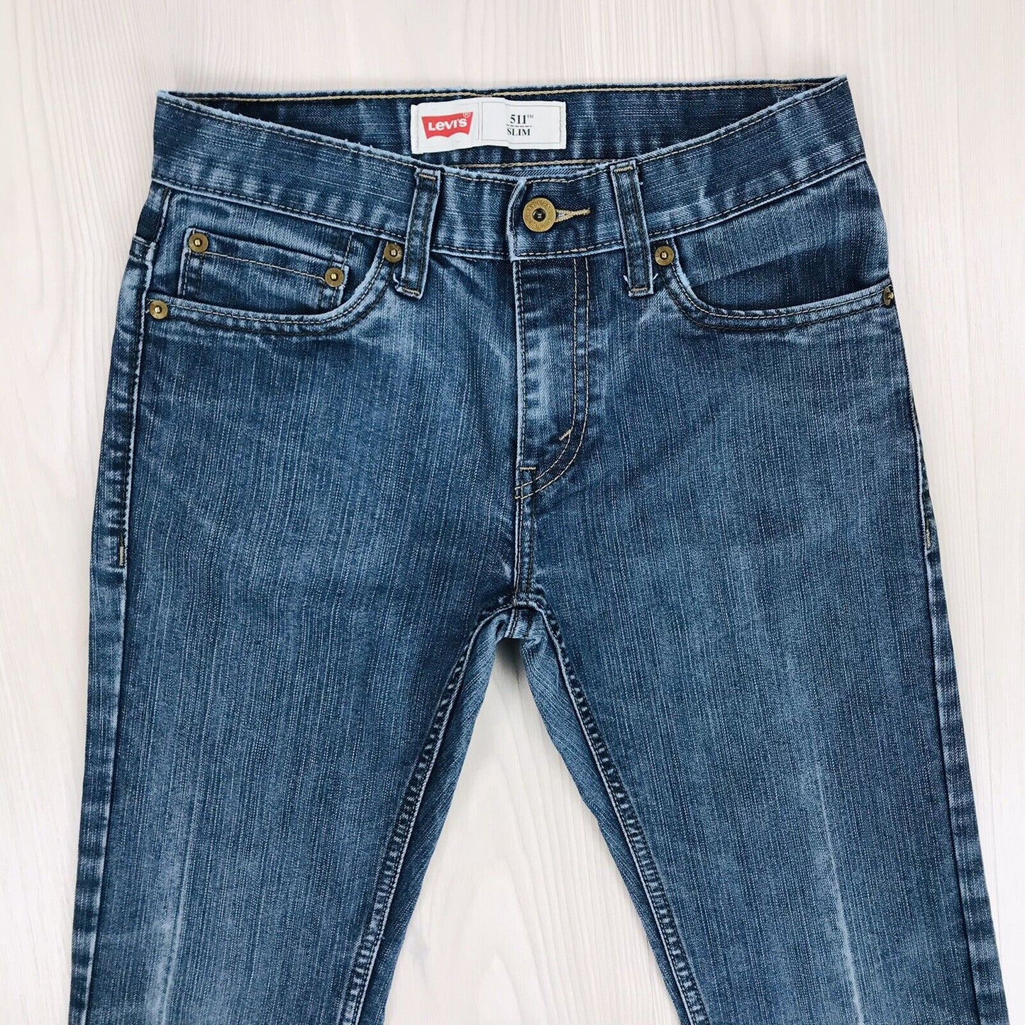 vintage Levi’s 511 Garçons Bleu Skinny Fit Jeans 14 Reg / W27 L27