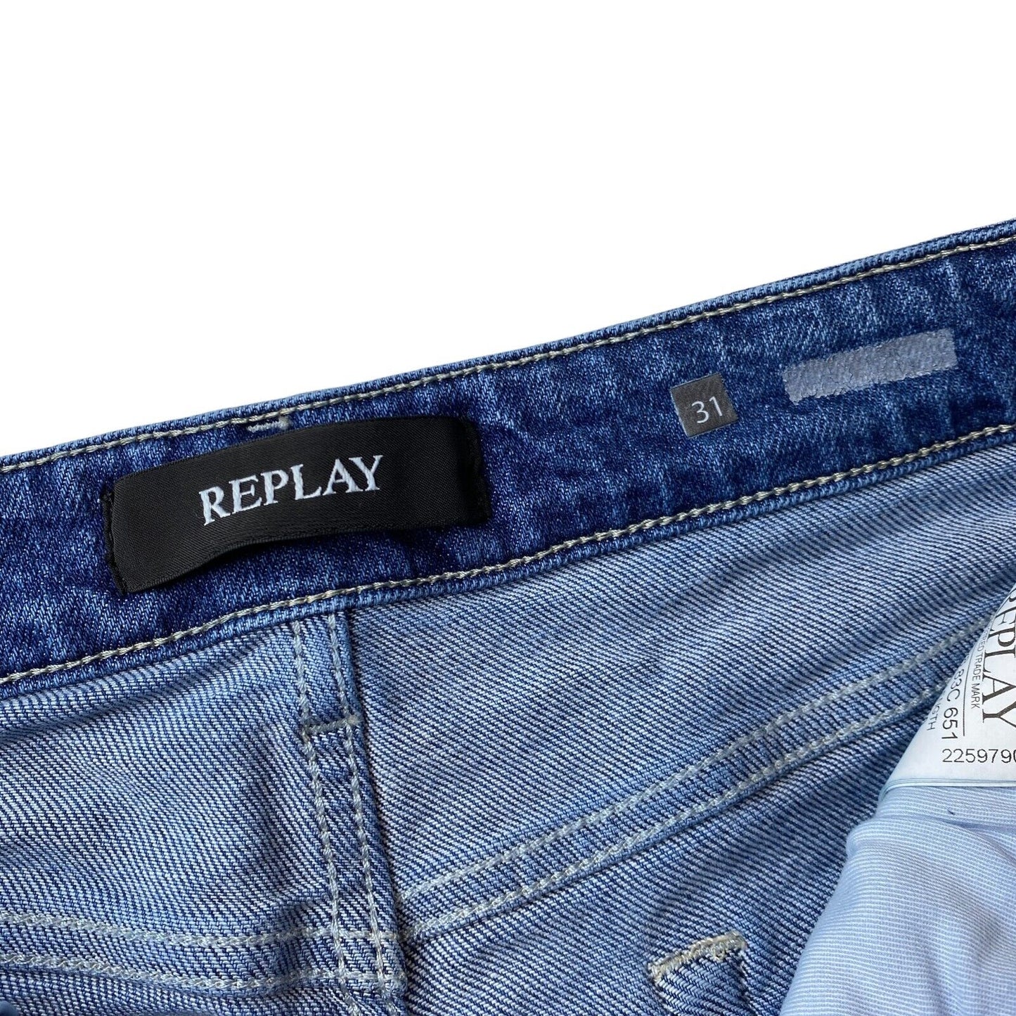 Replay femmes bleu Stretch coupe fuselée régulière jean W31 L30