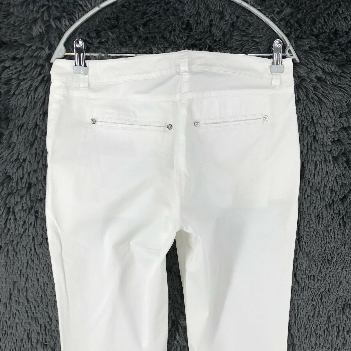 Conte Of Florence Women White Stretch Skinny Fit Jeans Size 44 / M / EU 38 / W31