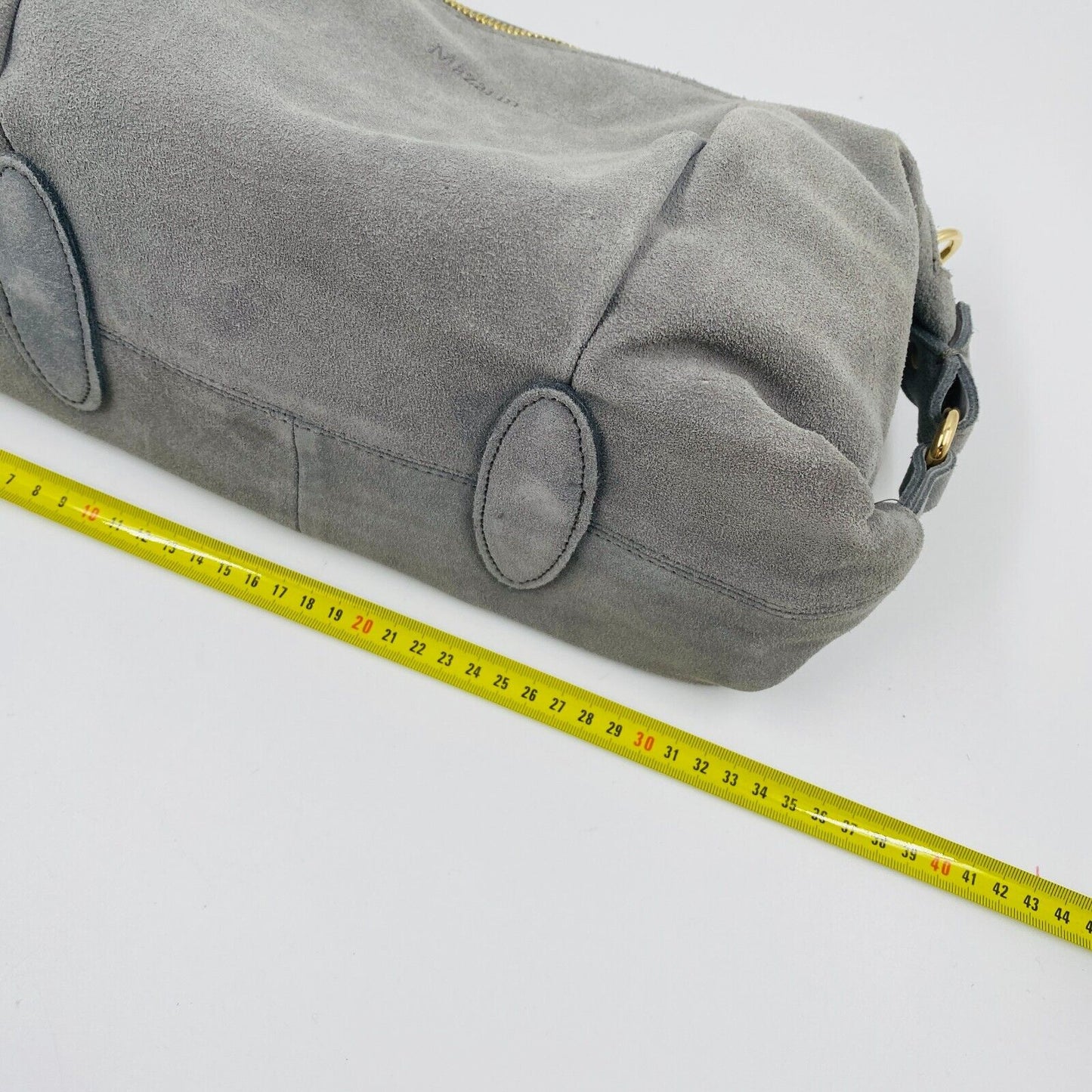 MAZARIN Sac en cuir suédé gris poignée supérieure sac à main sac à bandoulière