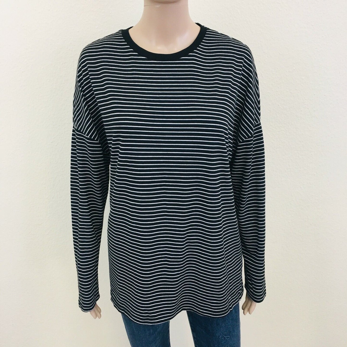 ZARA Trafaluc Oversized Loose Fit Striped Crew Neck Jumper Sweater Size S L