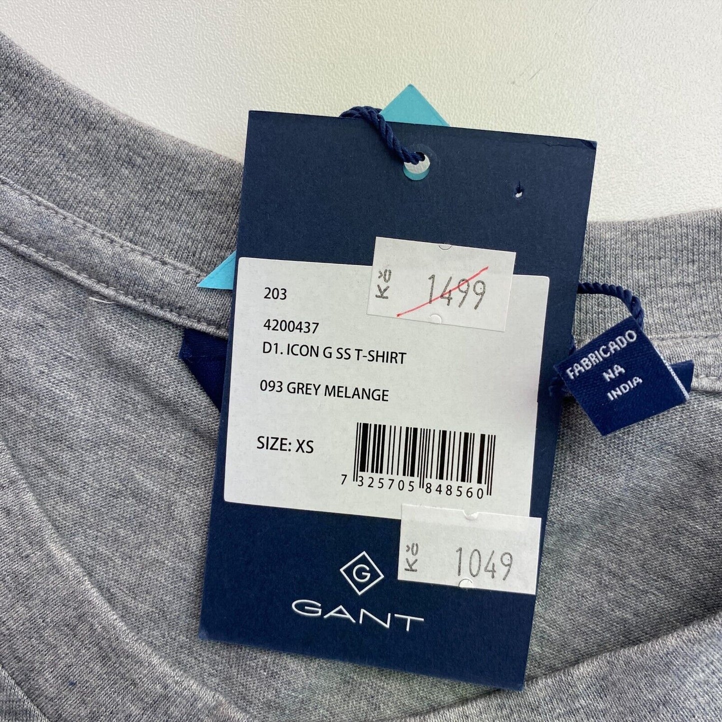 GANT Grey Icon G Crew Neck T Shirt Size XS