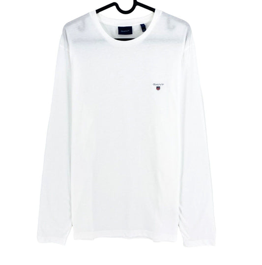 GANT White Original Crew Neck Long Sleeves T Shirt Size L