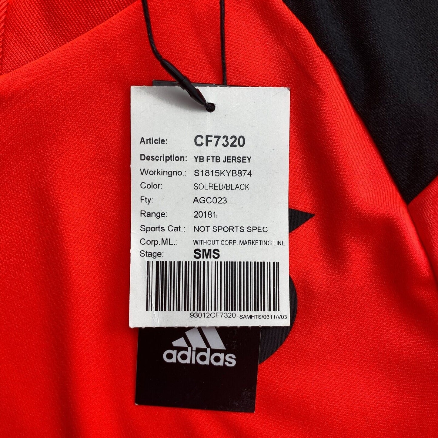 Adidas Climalite Youth Boys Maillot Rouge Col en V T-shirt Taille 11-12 ans