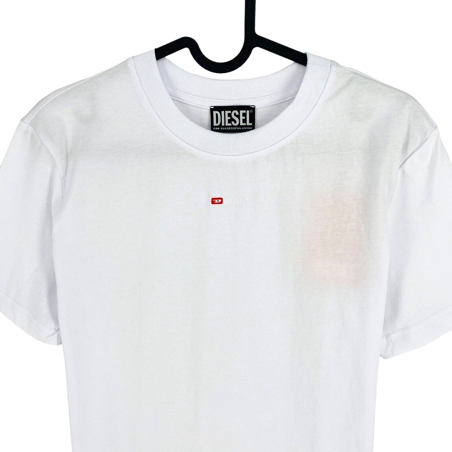 DIESEL Women White T-REG-MICRODIV Crew Neck SS T Shirt Size L