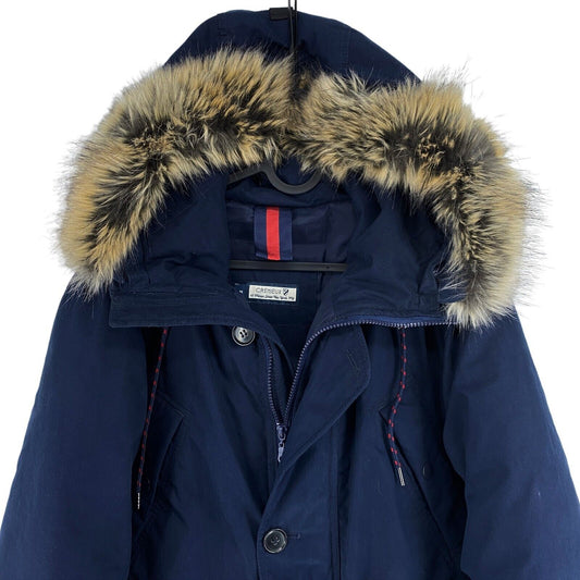 CREMIEUX Navy Blue Hooded Down Puffer Parka Coat Jacket Size M