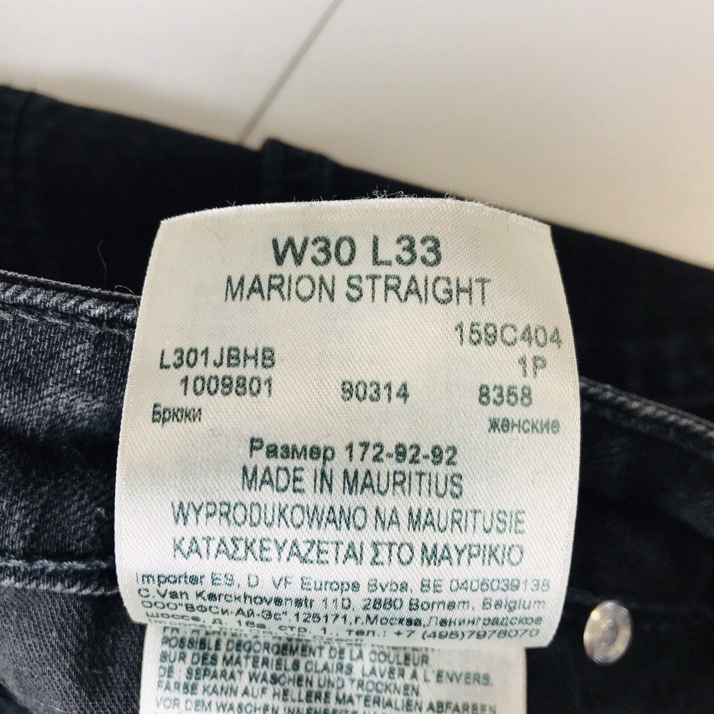 Lee MARION Damen Jeans in Dunkelgrau mit Stretch, reguläre Passform, gerade Passform, W30 L33