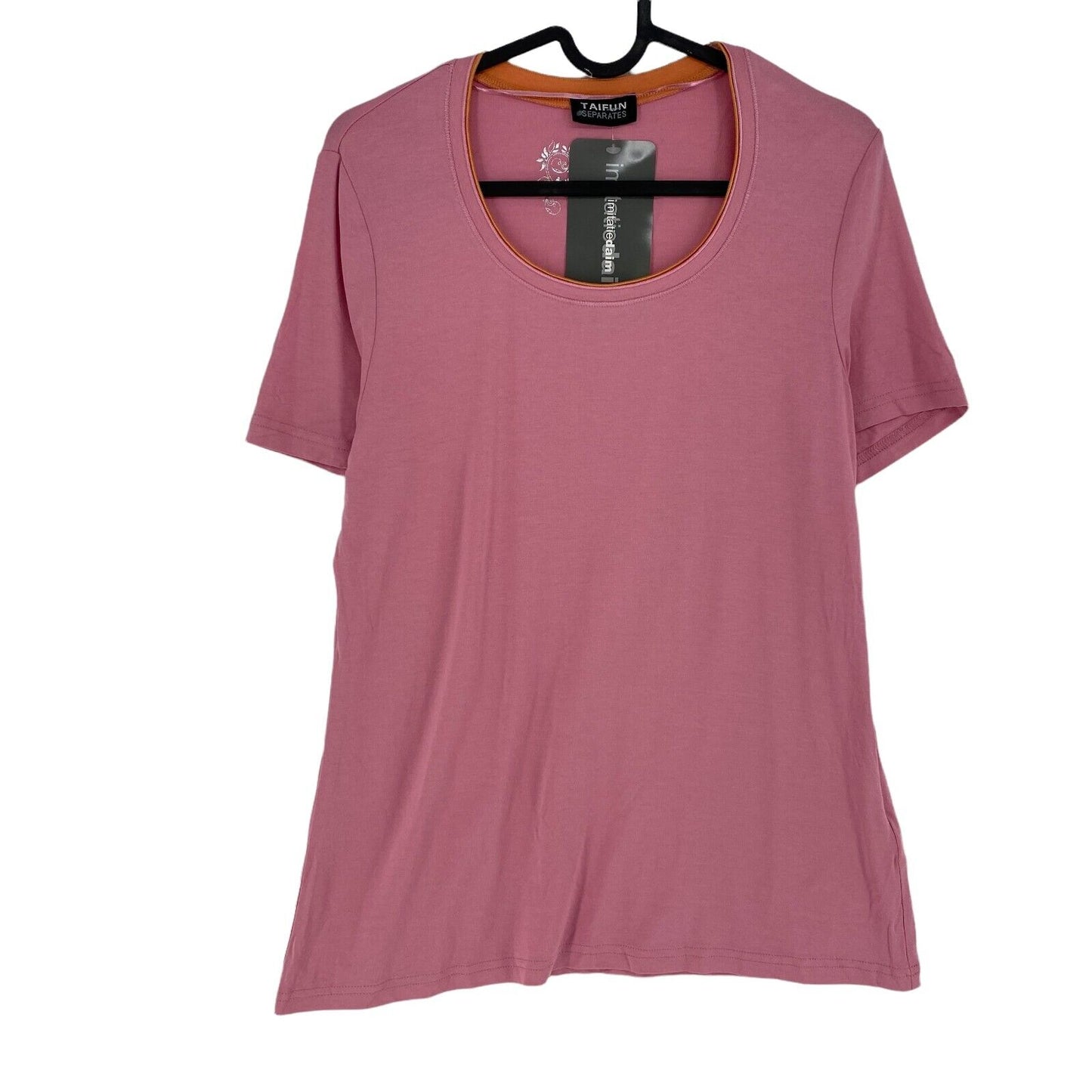 TAIFUN SEPARATES Pink Short Sleeve Round Neck T-Shirt Top Size EU 42 UK 14 US 10