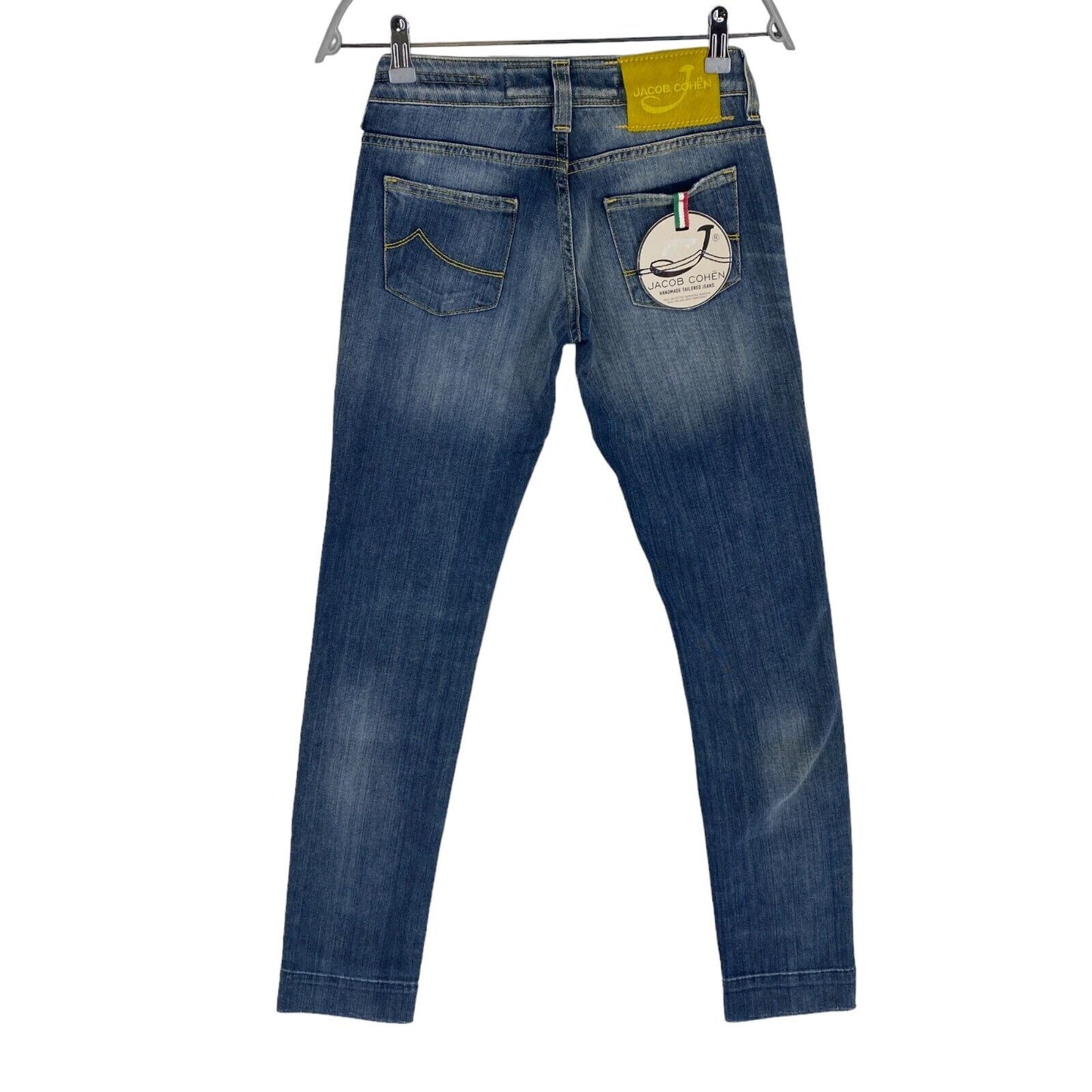 JACOB COHEN Damen J753 Marineblaue Röhrenjeans W25 L32 Made in Italy