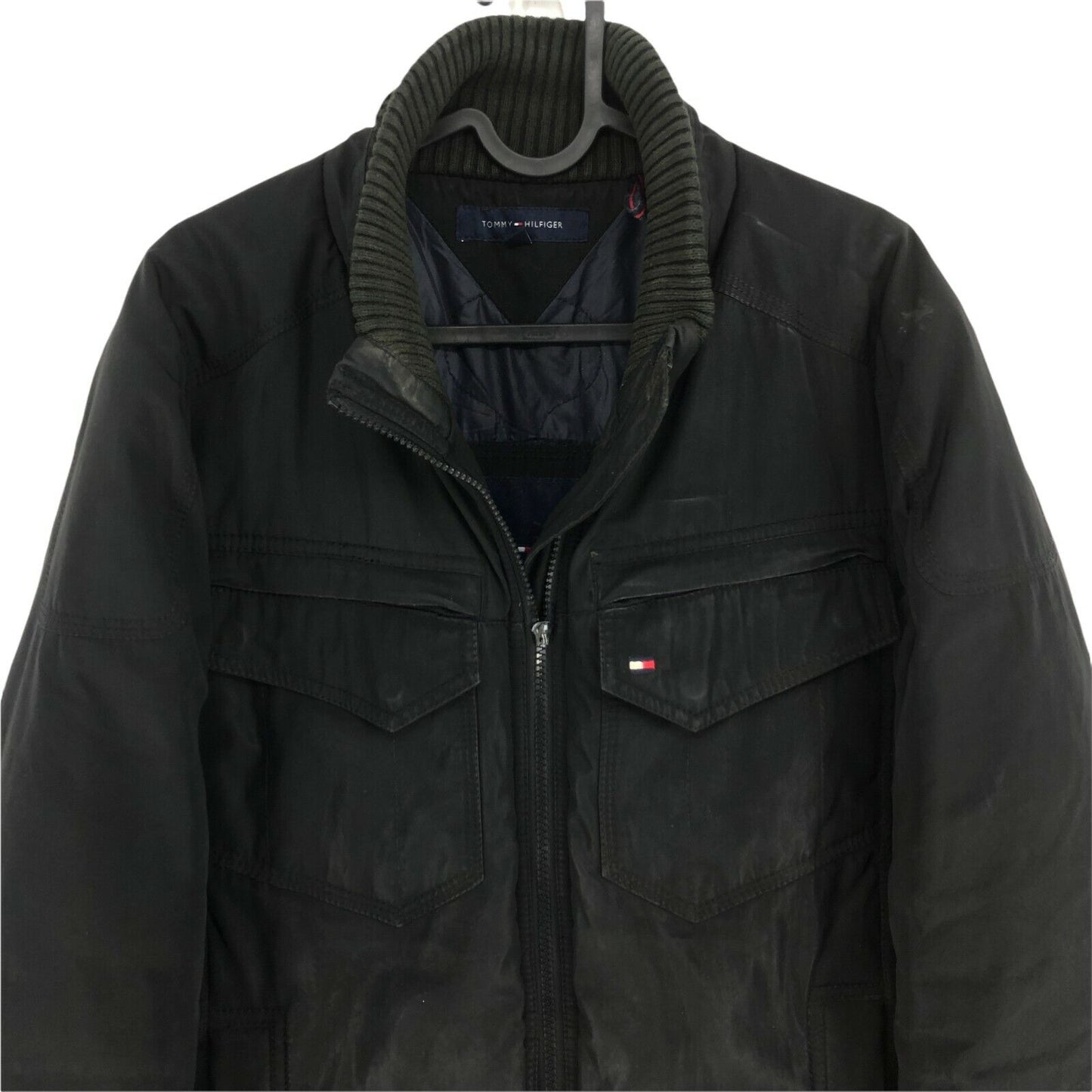 TOMMY HILFIGER Black Padded Jacket Coat Size M