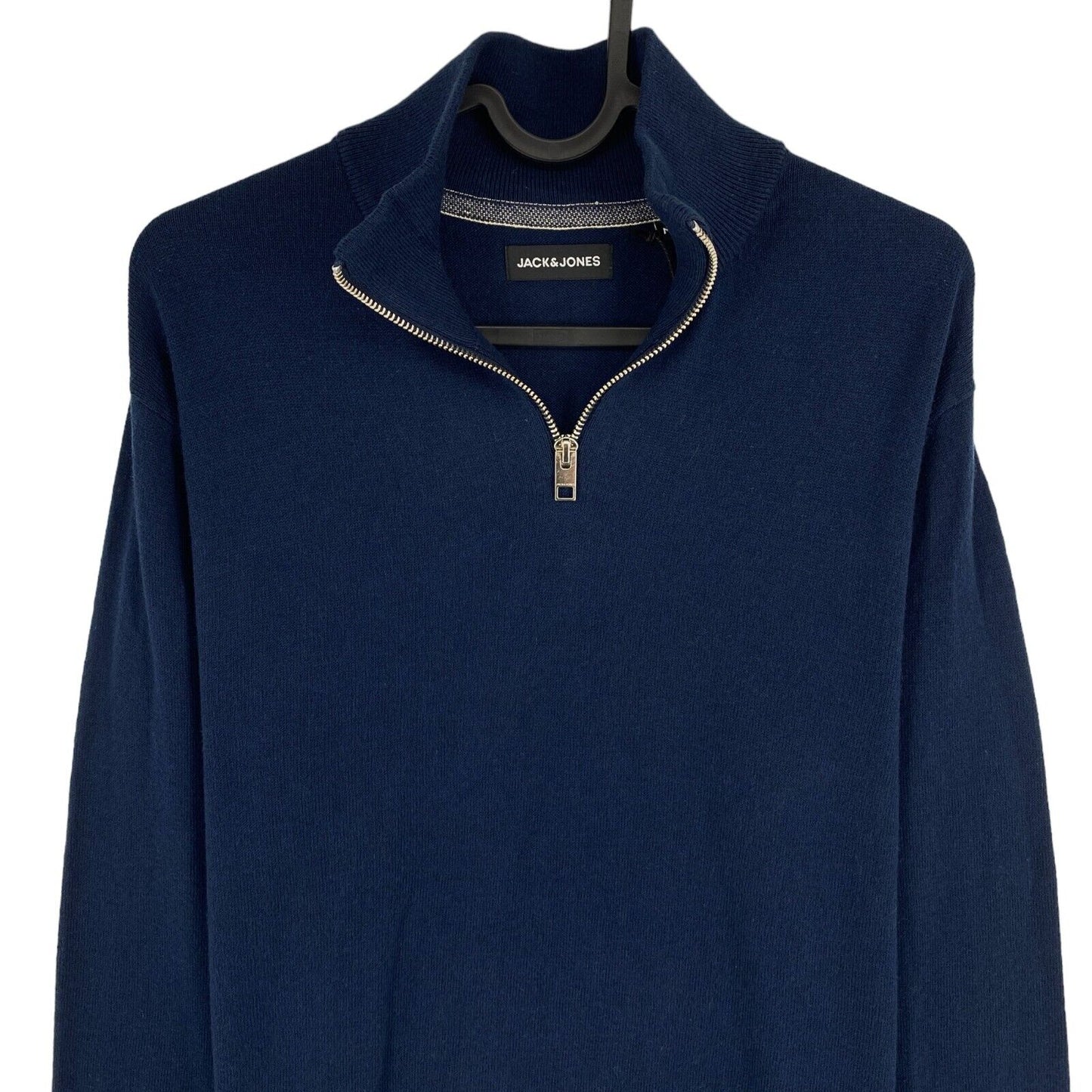 JACK&amp;JONES Bleu Marine Tricot Demi Zip Pull Pull Pull Taille M