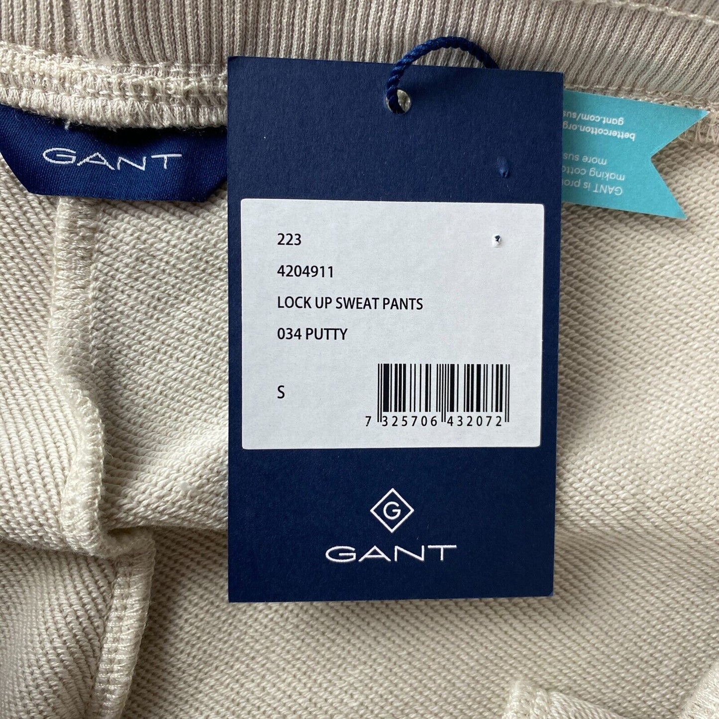 GANT Women Light Grey Regular Fit Cuffed Sweat Pants Trousers Size S