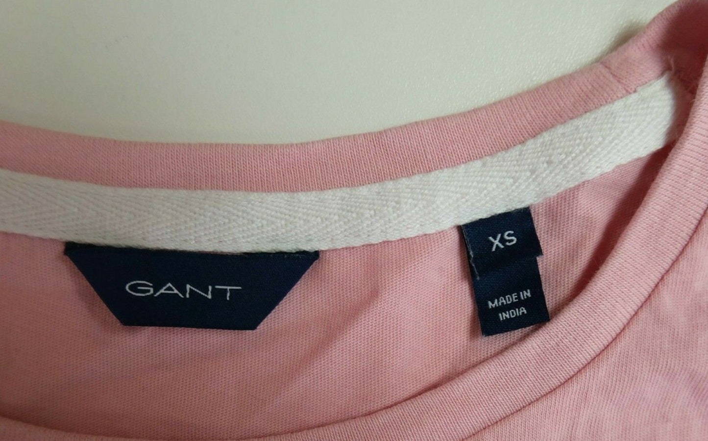 GANT Ladies Pink Big Logo Crew Neck Long Sleeve Pullover T Shirt Size XS