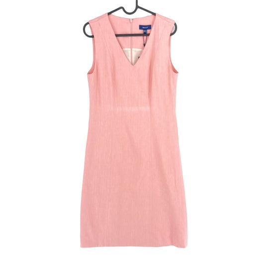 GANT Pink Stretch Linen V Neck Sleeveless Dress Size EU 36 UK 10 US 6