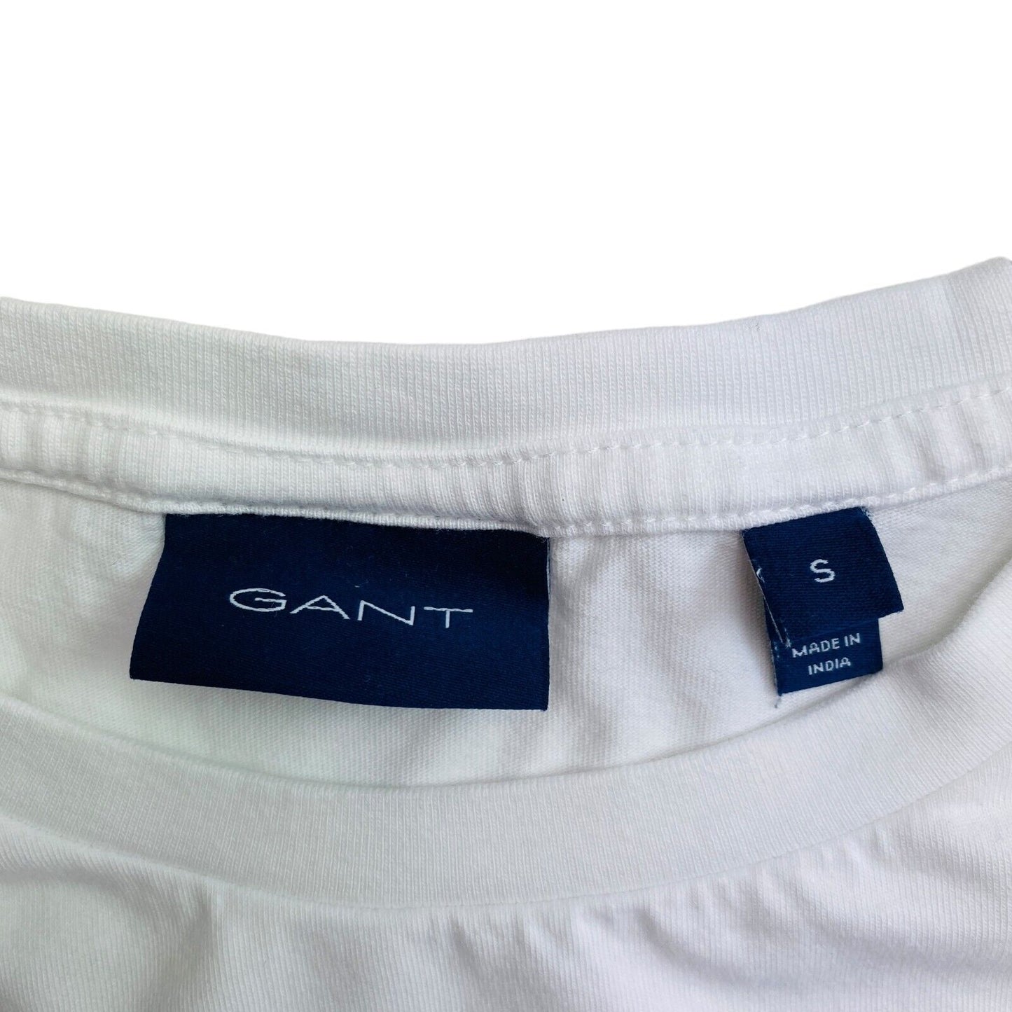 GANT White Original Long Sleeves Crew Neck T Shirt Size S